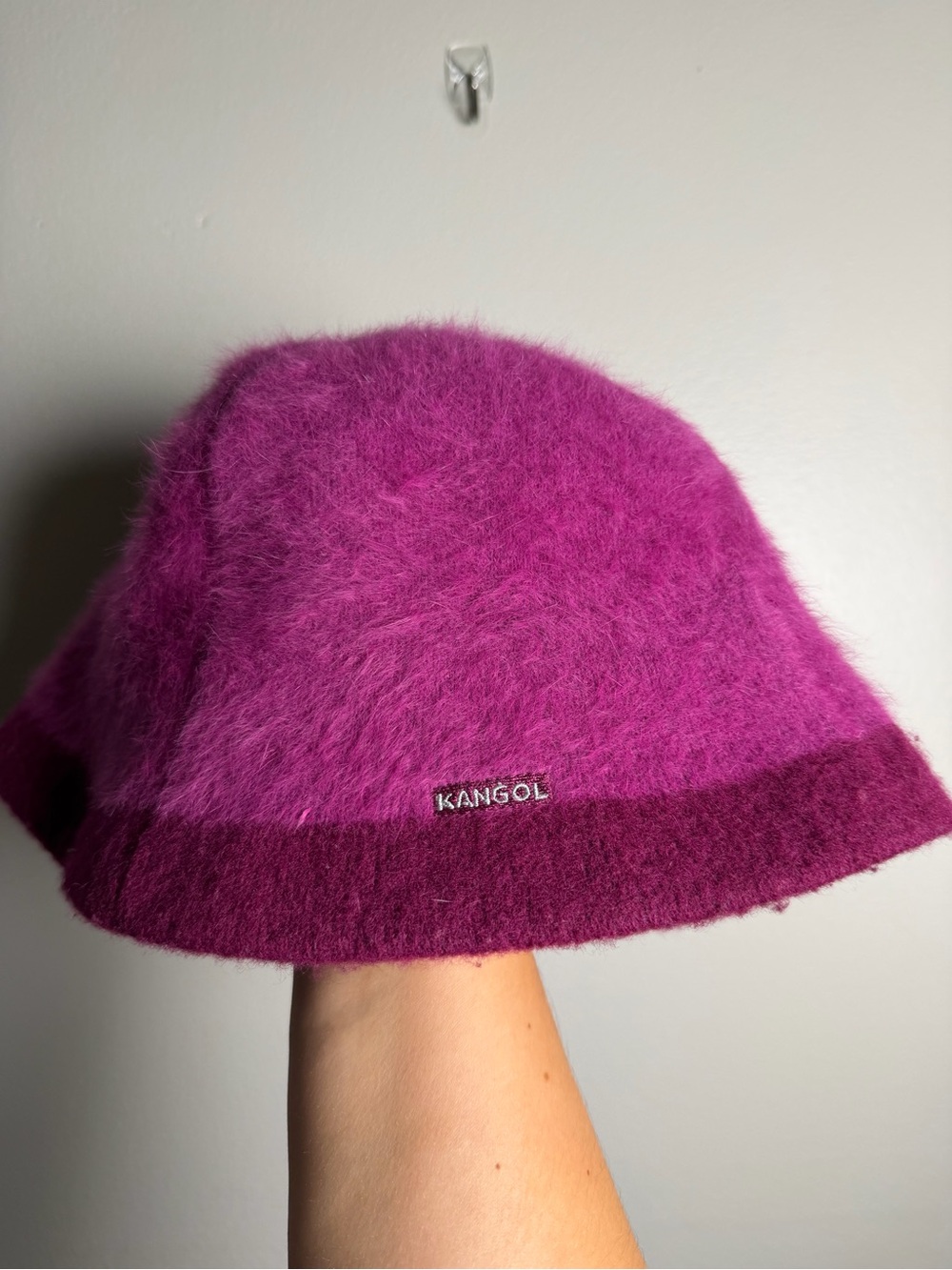Kangol Wool Two-Tone Fuzzy Purple Bucket Hat - vintage vibes - one size